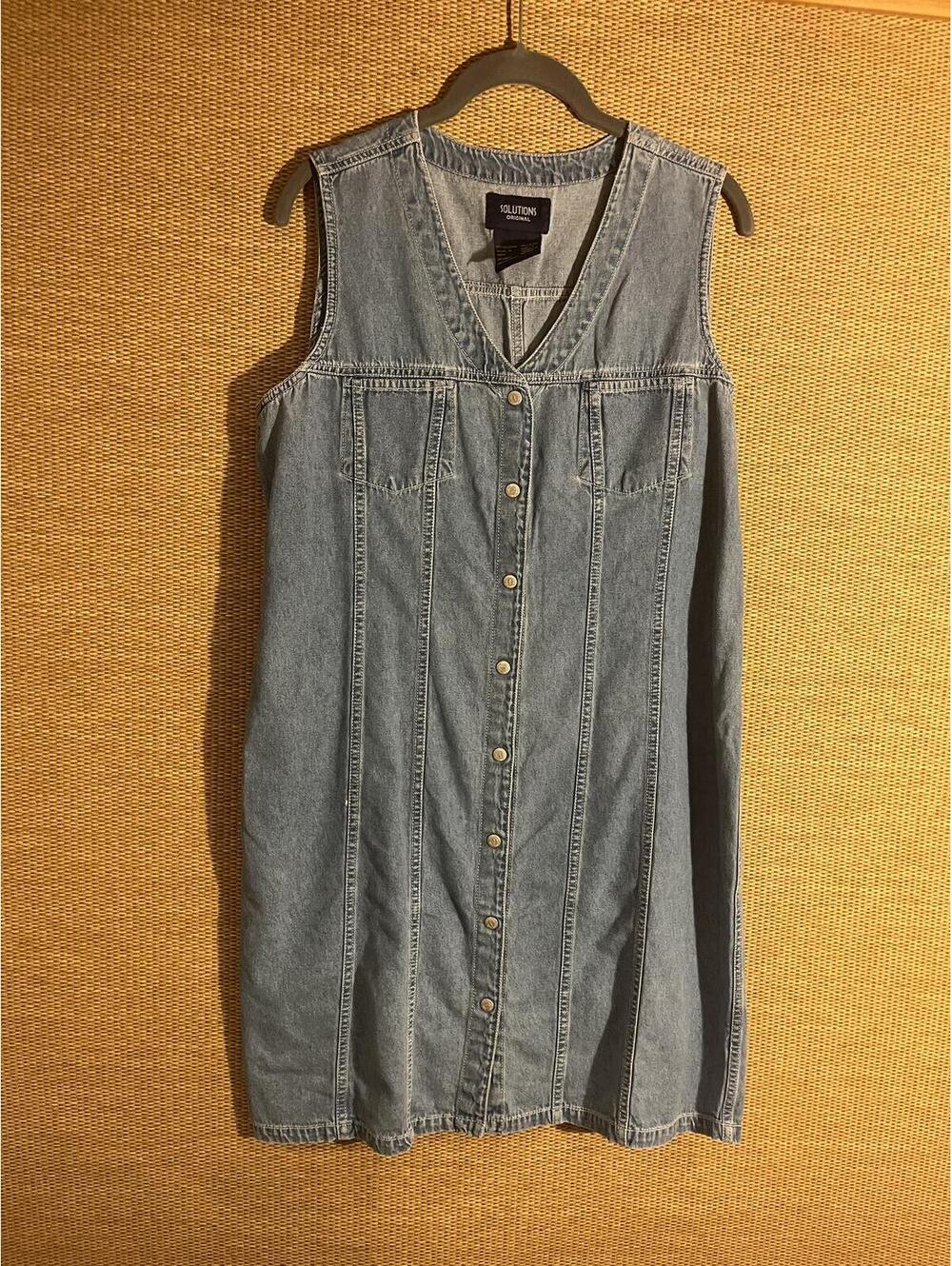 Solutions Original Denim Dress Size Large 100% Cotton